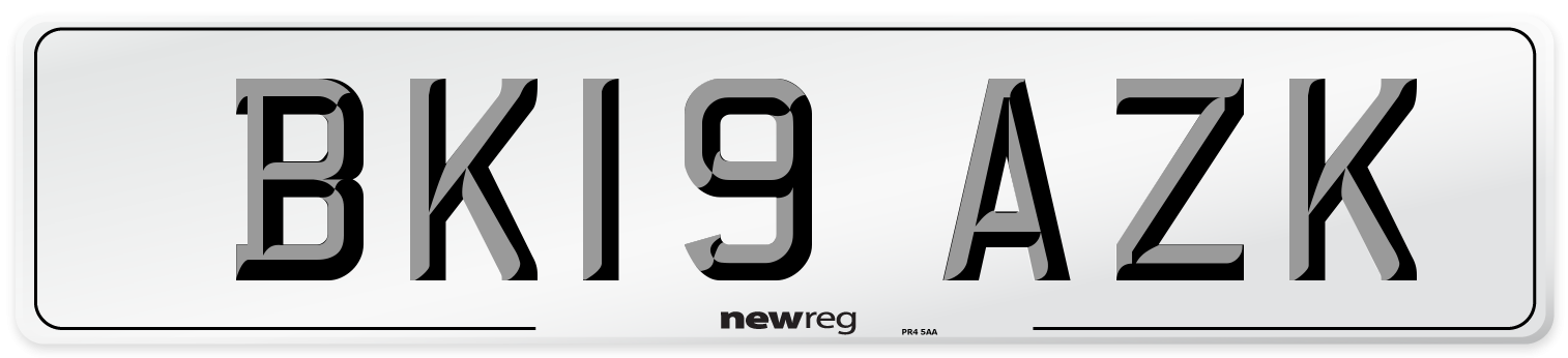 BK19 AZK Number Plate from New Reg